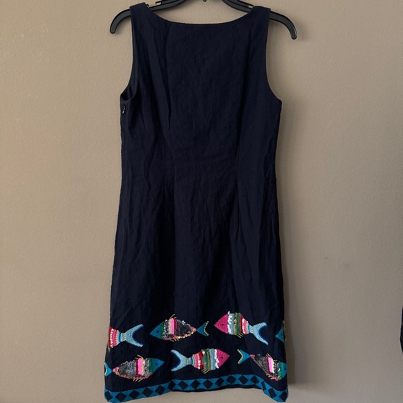 Talbots Embroidered Sequin Fish Sheath Dress Size 4 - Picture 6 of 10
